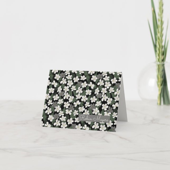 Missouri Hawthorn Floral Carte pour notes personna (Devant)