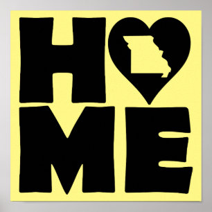 Missouri Home Heart State Poster Schild