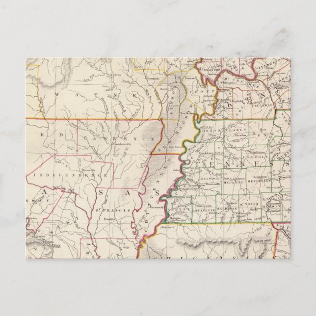 Missouri, Ill, Ky, Tenn, Ala, Miss, Ark Postkarte (Vorderseite)