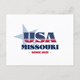 Missouri in roter, weißer und blauer Postkarte