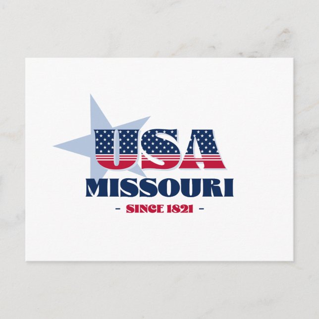 Missouri in roter, weißer und blauer Postkarte (Vorderseite)