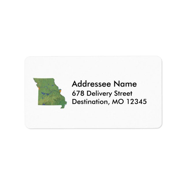 Missouri Map Address Label Adressaufkleber (Vorne)