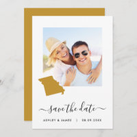 Missouri Map Foto Wedding Save the Date Card