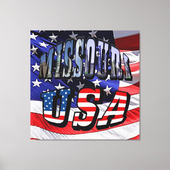 Missouri Picture and USA Text Leinwanddruck (Vorderseite)
