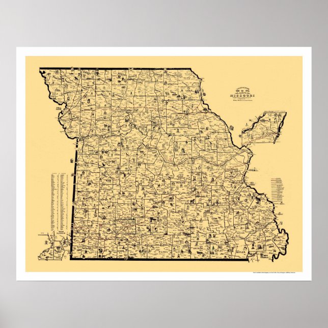 Missouri Railroad Map 1897 Poster (Vorne)