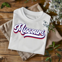 Missouri Red White and Blue Vintag Script T - Shir T-Shirt