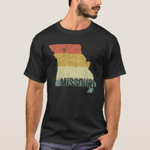 Missouri Retro Vintag Sunset Distressed Staat Map T-Shirt