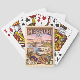Missouri Road Trip Gateway Arch Texturierte Skylin Spielkarten