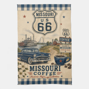 Missouri Route 66 Americana Coffee Roadside Kunst Geschirrtuch