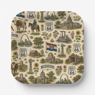Missouri Route 66 Party-Eingangstor Pappteller