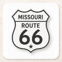 Missouri Route 66 Retro Weißer Schild Untersetzer