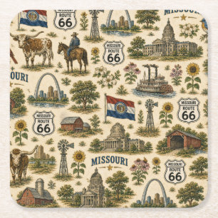 Missouri Route 66 River Sips Rechteckiger Pappuntersetzer