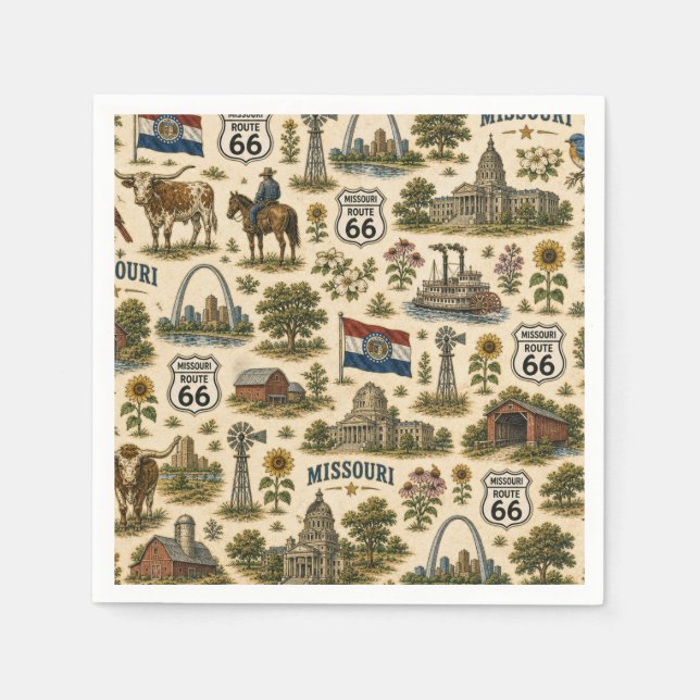 Missouri Route 66 Table Gateway Serviette (Vorderseite)