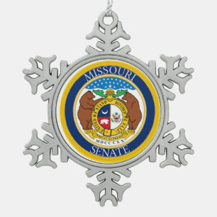 MISSOURI-SENAT SCHNEEFLOCKEN Zinn-Ornament