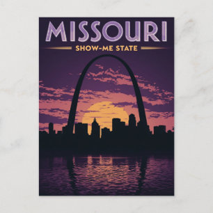 Missouri Show-Me State St. Louis Arch Sonnenunterg Postkarte