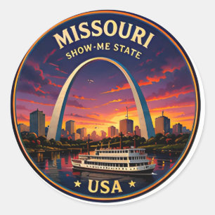 🟡 Missouri St. Louis Riverfront Scenic Escape 🟡 Runder Aufkleber