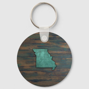 Missouri-Staat Aquamarine Form Schlüsselanhänger