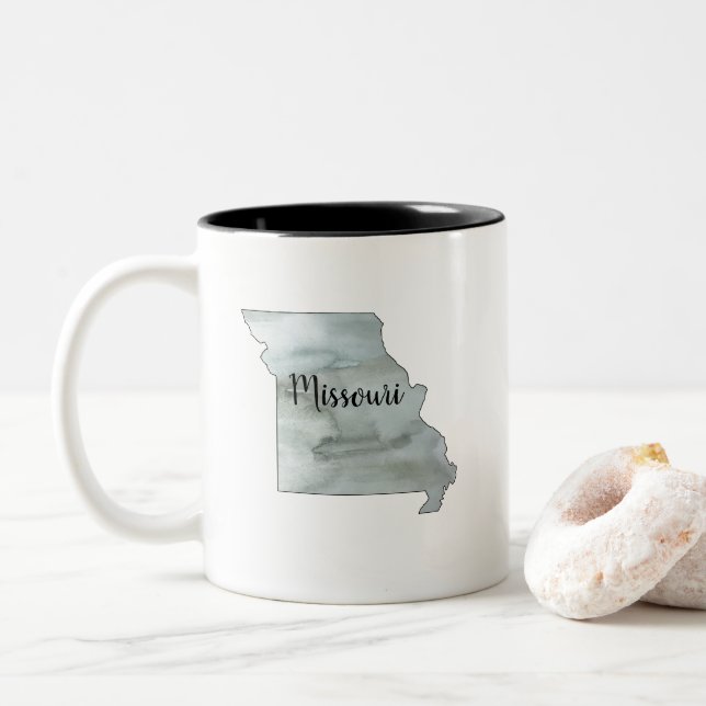 Missouri Staat Illustration Art Zweifarbige Tasse (Mit Donut)