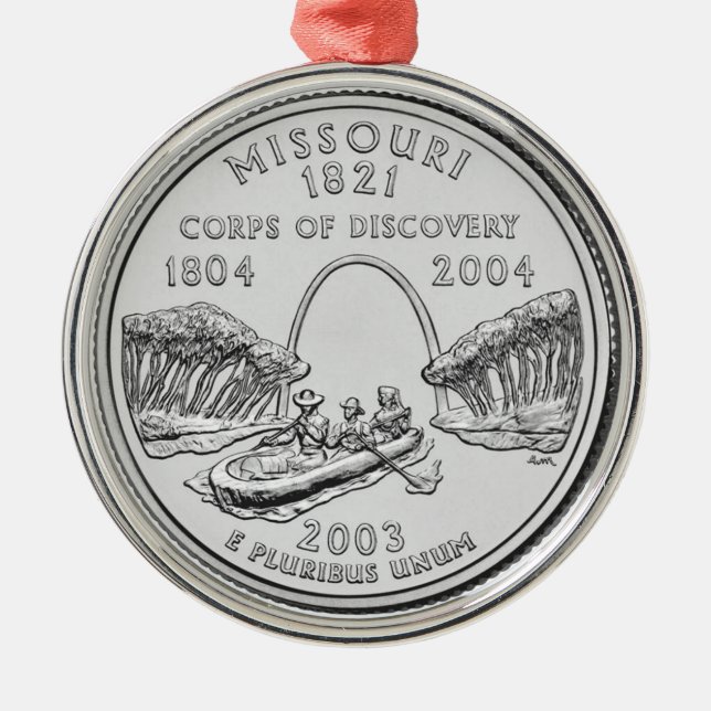 Missouri Staat Quarter Silbernes Ornament (Vorne)