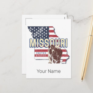 Missouri Staat United Staaten Retro Map Vintag USA Feiertagspostkarte