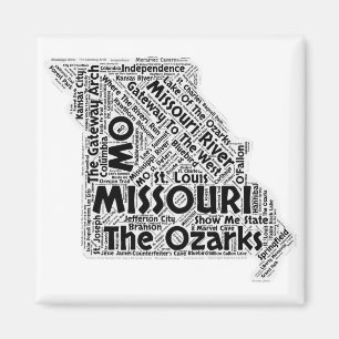 Missouri Staat Word Cloud Magnet