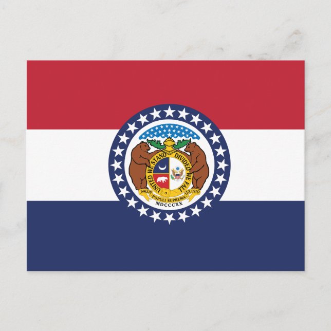 Missouri State Flag Show-Me State Seal Postkarte (Vorderseite)