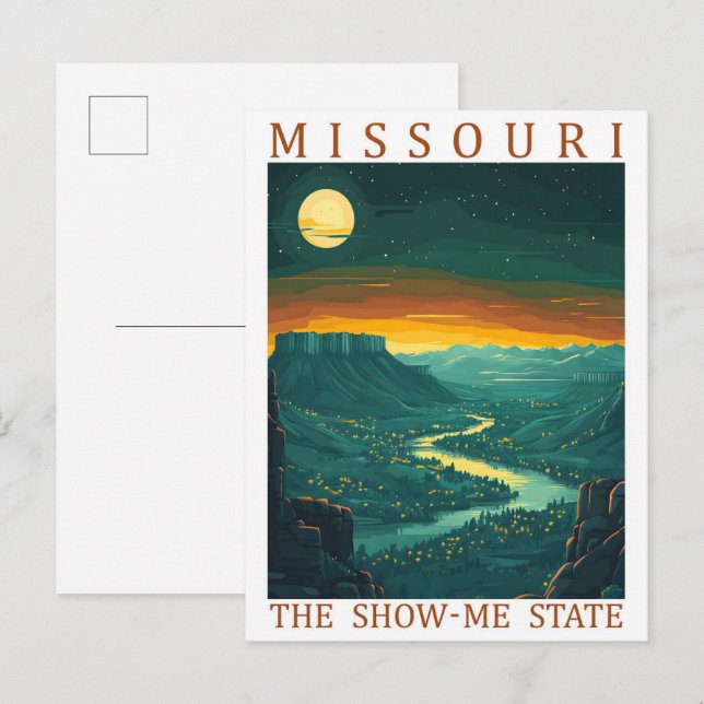 Missouri the Show Me Staat USA Travel Place Postkarte (Vorne/Hinten)