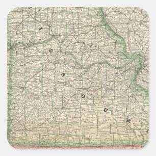 Missouri und Arkansas Quadratischer Aufkleber