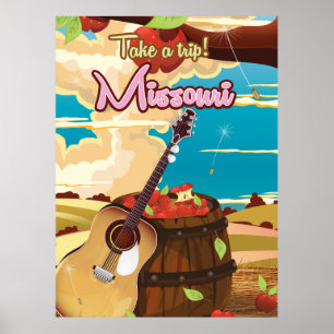 Missouri Vintag Cartoon Reiseplakat Poster