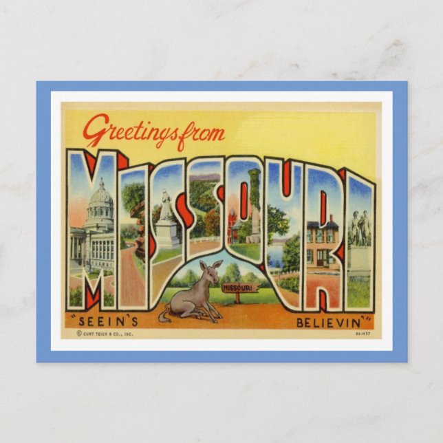 Missouri Vintag Postkarte (Vorderseite)