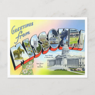 Missouri Vintage Große Buchstaben Postkarte