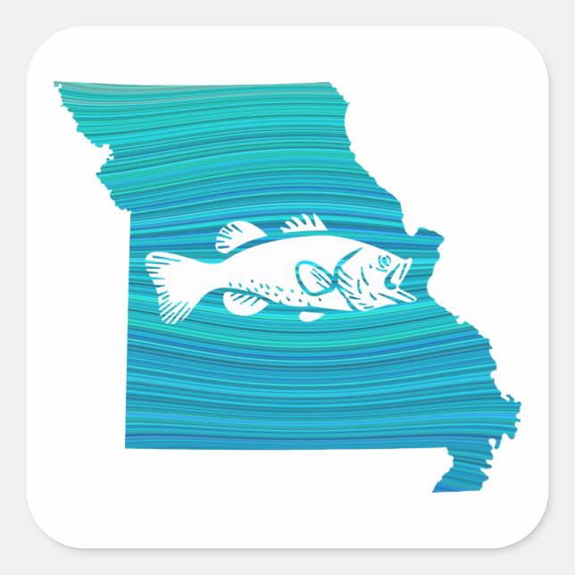 Missouri Wave Fishing Quadratischer Aufkleber (Vorderseite)