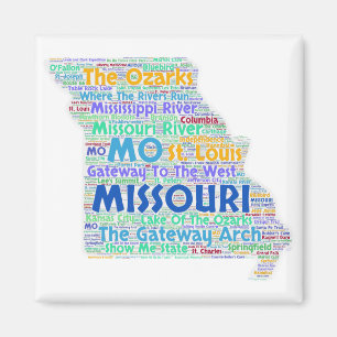 Missouri-Wort-Wolke Magnet