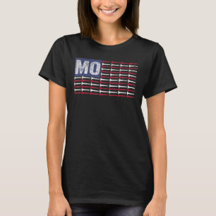 Missouri Zuhause Staat Mo American Flag Patriotic T-Shirt