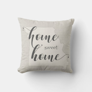Missouri - Zuhause Sweet Zuhause burlap look Kissen