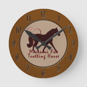 Missourifox-Trottenpferdeherzen Runde Wanduhr