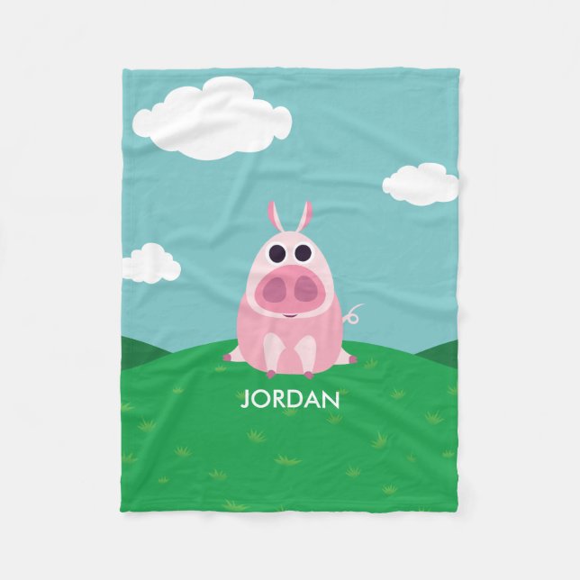 Misstrauisch das Schwein Fleecedecke (Vorderseite)
