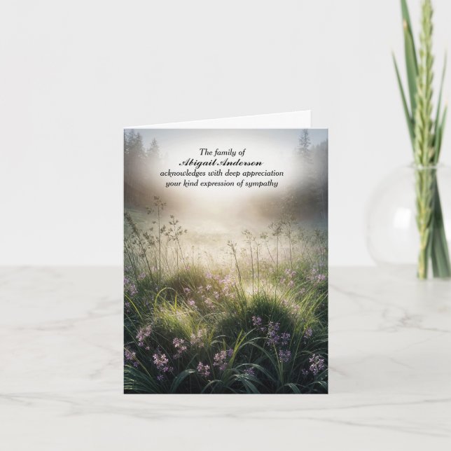 Mist Matin Dans Meadow Sympathy Carte de remerciem (Devant)