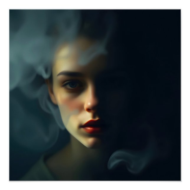 “Mist of Melinoë” – A Spectral Portrait Poster (Vorderseite)