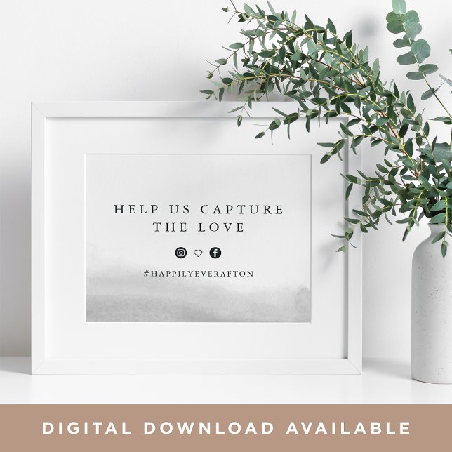 Mist | Wedding Hashtag Sign Poster (Von Creator hochgeladen)