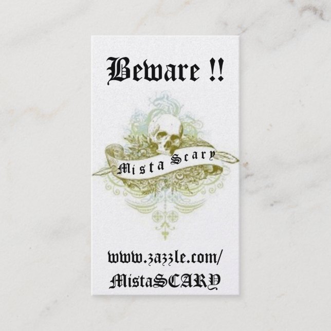 Mista BEÄNGSTIGEND Skull Banner Profil Business Ca Visitenkarte (Vorderseite)