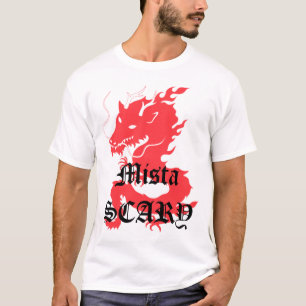 Mista BEÄNGSTIGENDER roter Drache-Schwarz-Logo-T  T-Shirt
