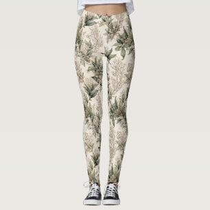 Mistel Botanisch - Grüne Blätter, Zweige Leggings