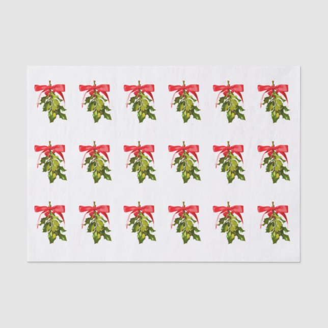 Mistelzweig der frohen Weihnachten Seidenpapier (Vorderseite)