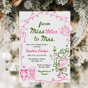 Mistelzweig für Mrs Christmas Brautparty Einladung