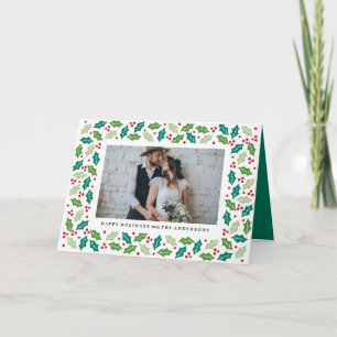 Mistelzweig gefaltete Weihnachtsfotogrußkarte Feiertagskarte