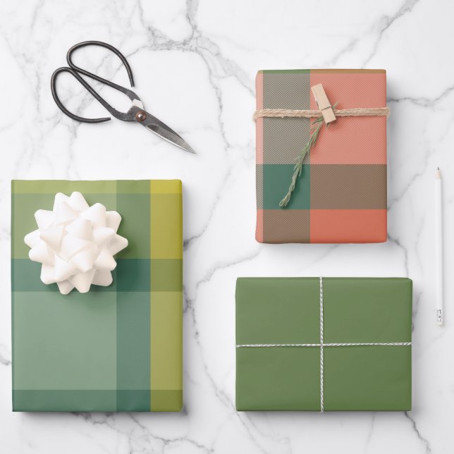 Mistelzweig-Geschenkpapier-Set mit 3 flachen Bögen Geschenkpapier Set (Vorderseite)