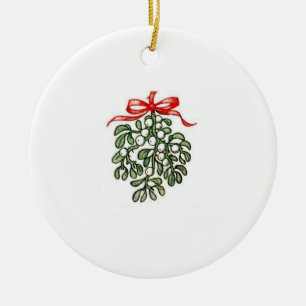 Mistelzweig Keramik Ornament