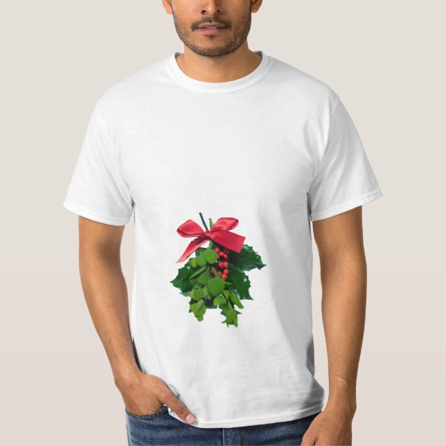 Mistelzweig-Kuss unter dem Gurt-WeihnachtsT - T-Shirt (Vorderseite)