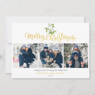 Mistelzweig Moderne Foto Gold Schrift Weihnachten